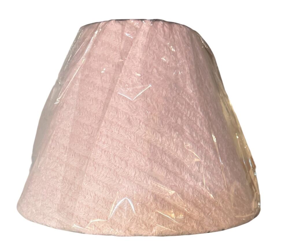 Chenille Lamp Shade Bell Shape Pale Pink 8” Tall Bottom 10”